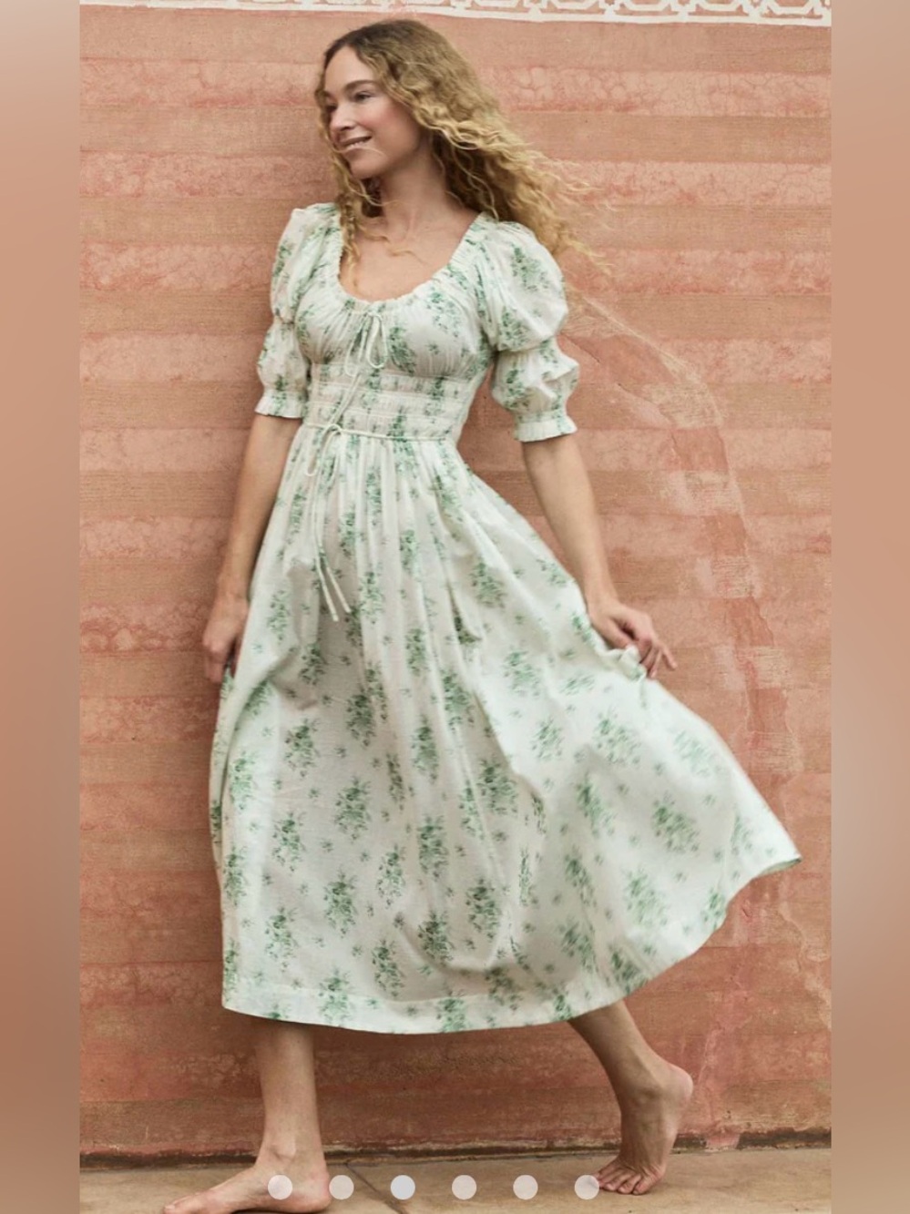 NWOT Doen Ischia Dress in Vert Petit Bouquet de Chamonix